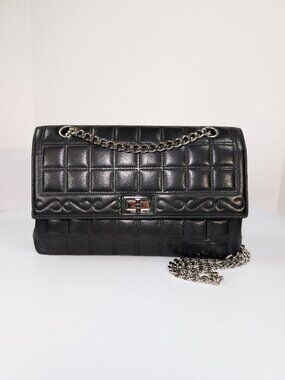 Chanel 6-Series Black Lambskin Chocolate Bar Mademoiselle Flap Bag